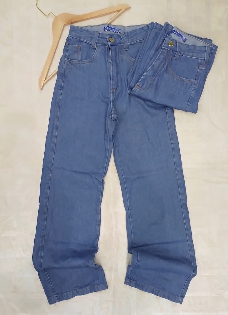 Calça Wide Leg jeans claro